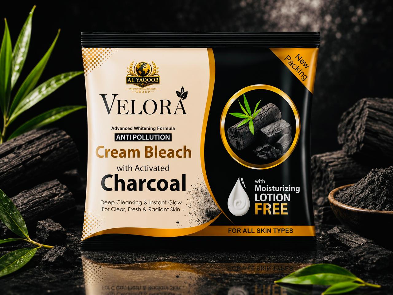Velora Anti Pollution Cream Bleach with Activated Charcoal