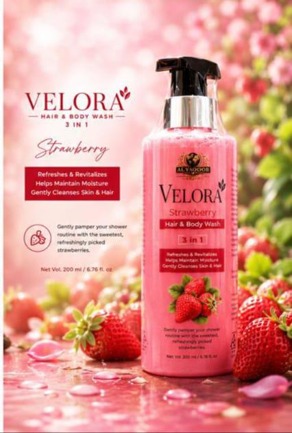 Velora Strawberry Hair & Body Wash 3 in 1